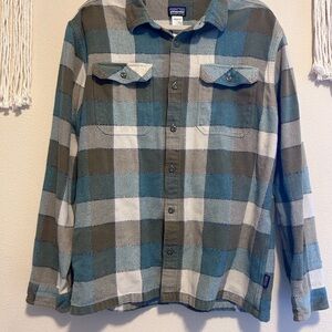 Patagonia Teal and Olive Checkered Shirt